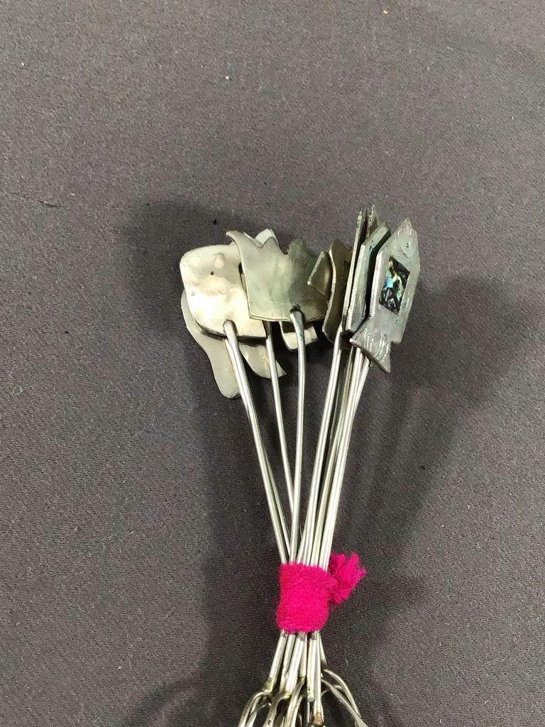 Silver Cocktail Picks & Antique Glass Jar (20+dwt) - image 6 of 17