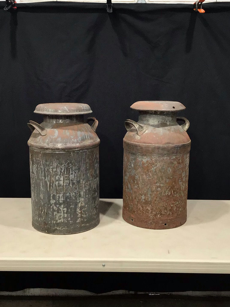 Antique Steel Dairy / Milk Jugs - image 1 of 4
