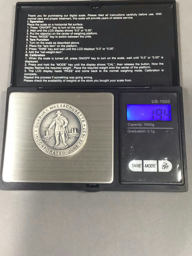 Duxbury MA 350th Anniversary Silver Coin (19+dwt) - image 6 of 6