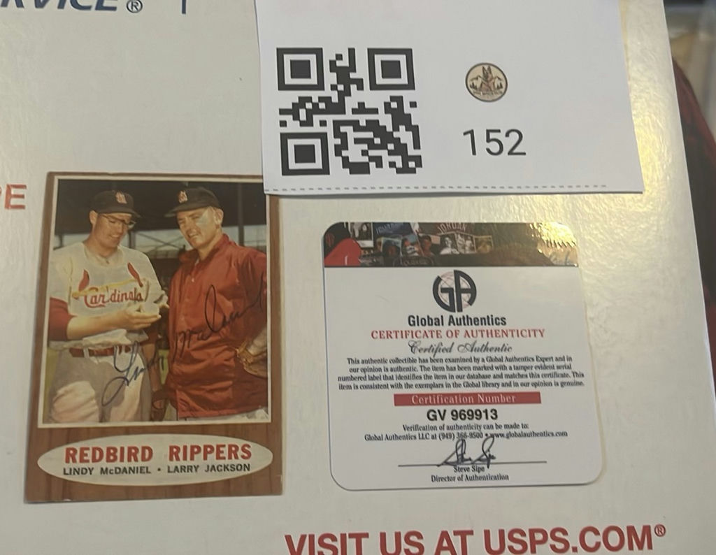 Lindy McDaniel Redbird Rippers Topps Card 306 Autograph And Certified - image 1 of 4