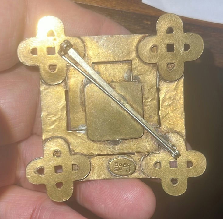 Baer Modernist Brass Brooch Vintage - image 3 of 3