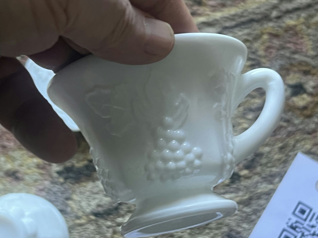 3 Pieces Westmoreland Grapevine Milk Glass Tea Cups Saucers - image 8 of 11