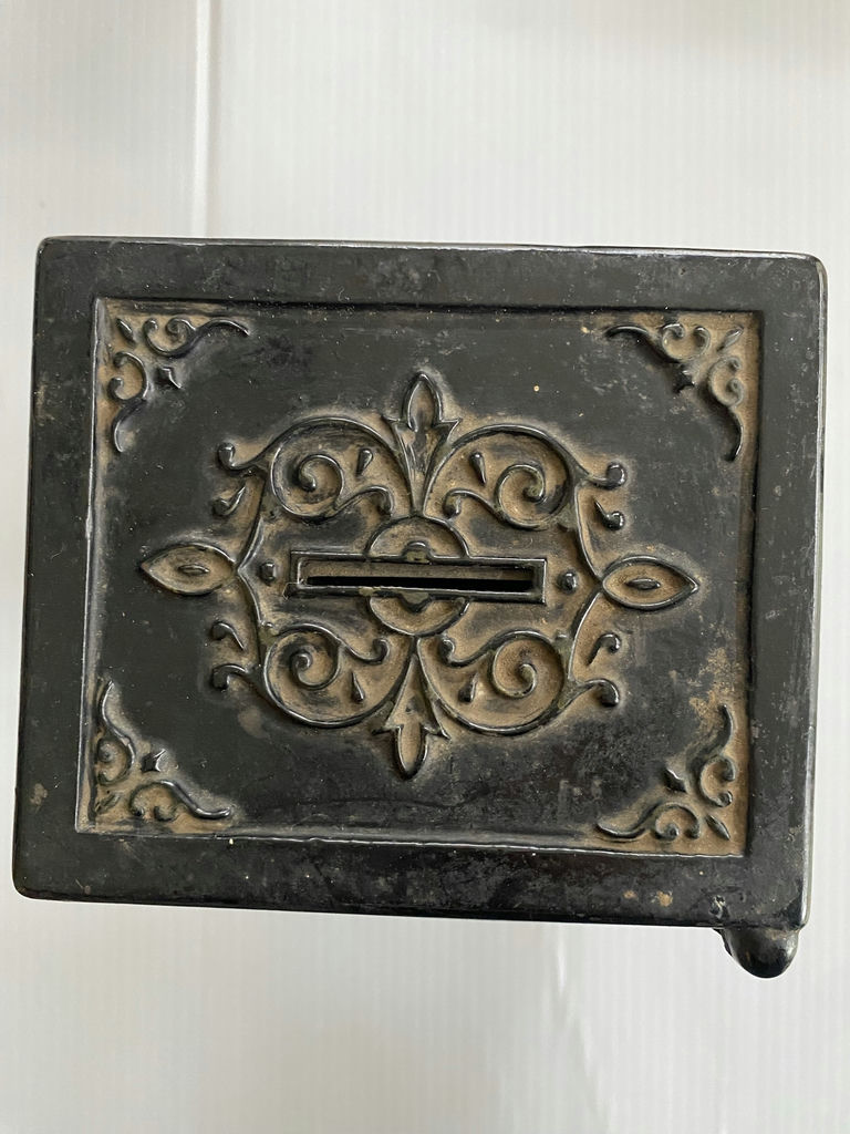 Cast Iron Bank Black Paint Antique - image 2 of 8