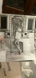 1951 Professional Photograph Of Nude Model In Towel In Fancy Bathroom - thumbnail 1 of 2