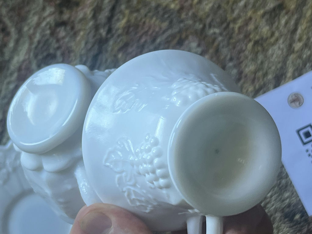 3 Pieces Westmoreland Grapevine Milk Glass Tea Cups Saucers - image 11 of 11