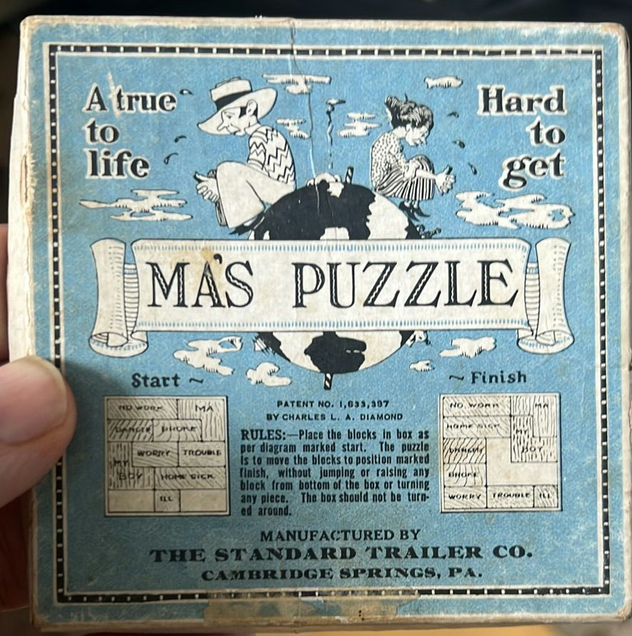 Ma’s Puzzle Standard Trailer Company About 1920 In Box Rare - image 1 of 5