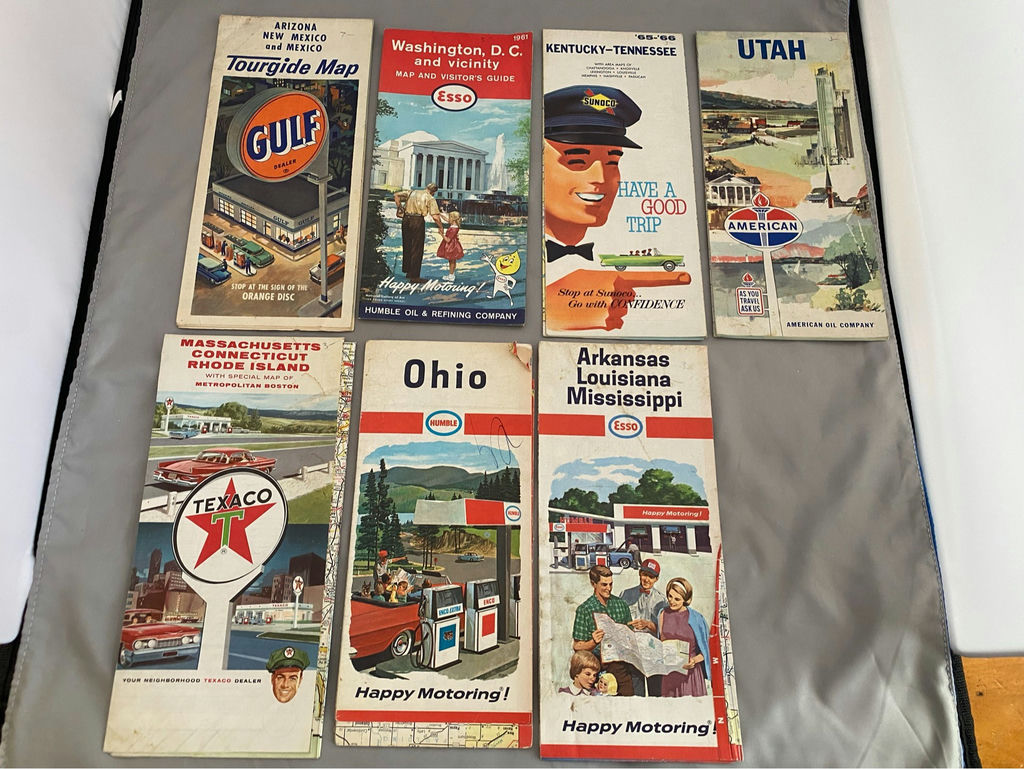 Vintage Service Statio Highway Maps c. 1960's Lot of 7 - image 1 of 2