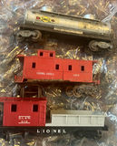 Lot of Three Lionel Post War Plastic Cars, And Caboose - thumbnail 1 of 17