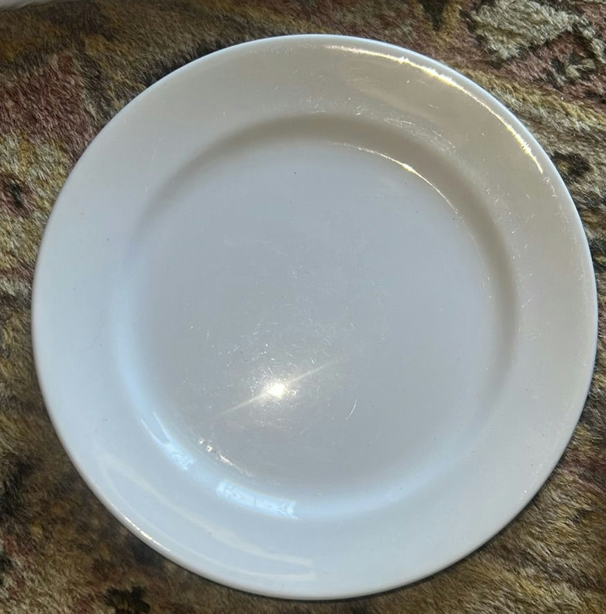 Two Antique White Iron Stone Salad Plates - image 3 of 6