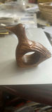 Set 6 Carved Wood Bird Mahogany Napkin Rings MCM - thumbnail 6 of 6
