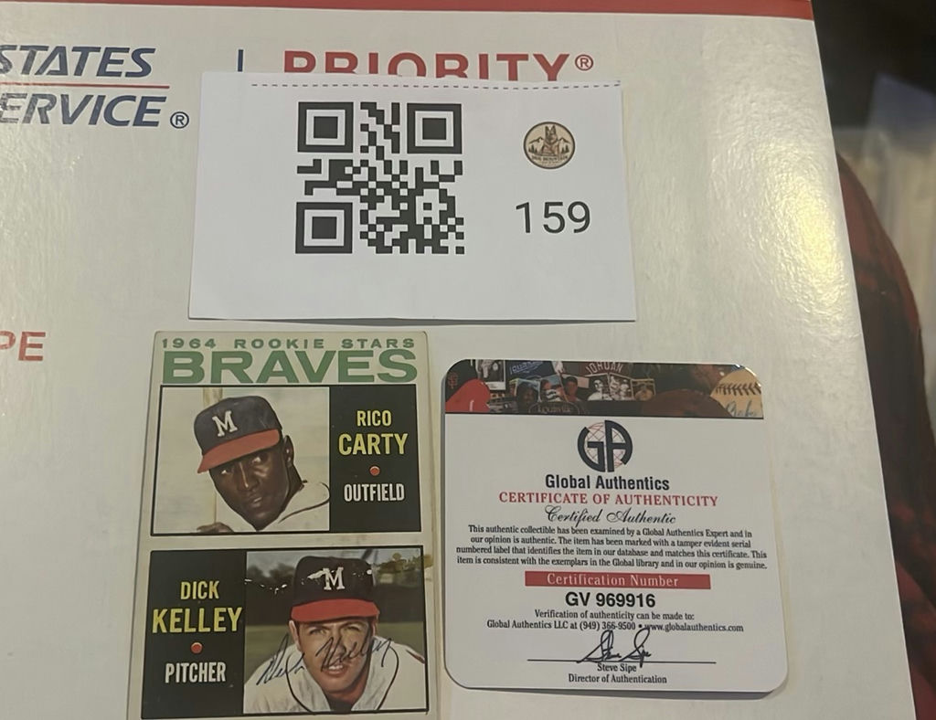 Milwaukee Braves Tops 1964 Baseball Card 476 Dick Kelley COA - image 1 of 4