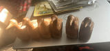 Set 6 Carved Wood Bird Mahogany Napkin Rings MCM - thumbnail 5 of 6