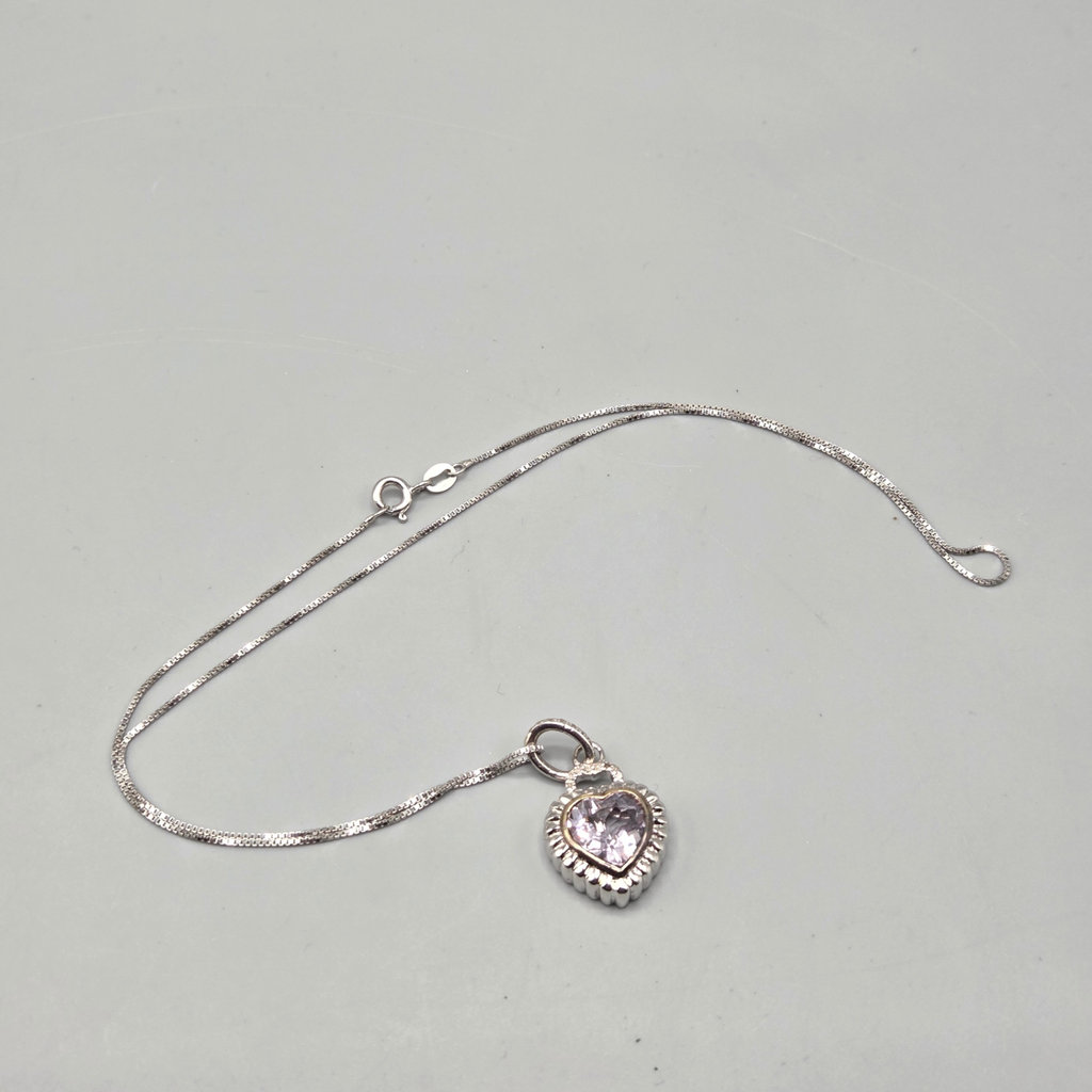 Sterling Silver Heart Pendant on Silver Chain - image 1 of 7