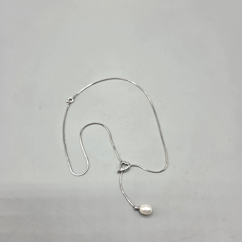 Real Pearl on Sterling Silver Chain - image 1 of 5