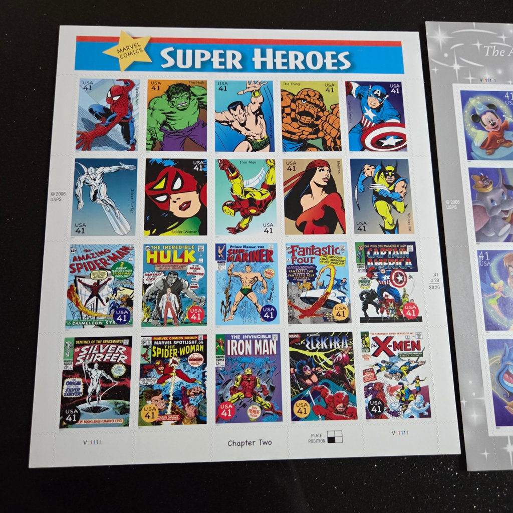 USA Superhero and Disney Stamp Sheets - image 3 of 3