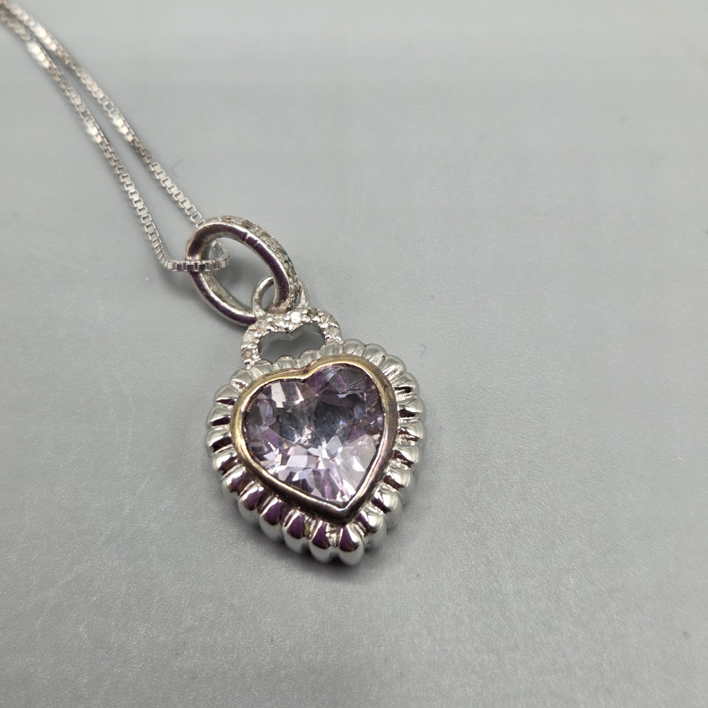 Sterling Silver Heart Pendant on Silver Chain - image 2 of 7