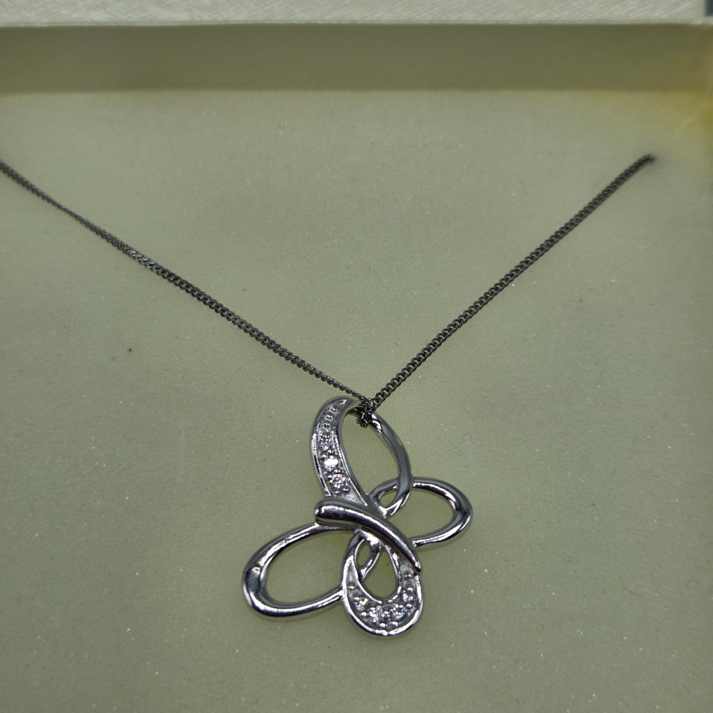 Sterling Silver Butterfly Pendant on Silver Chain - image 2 of 5