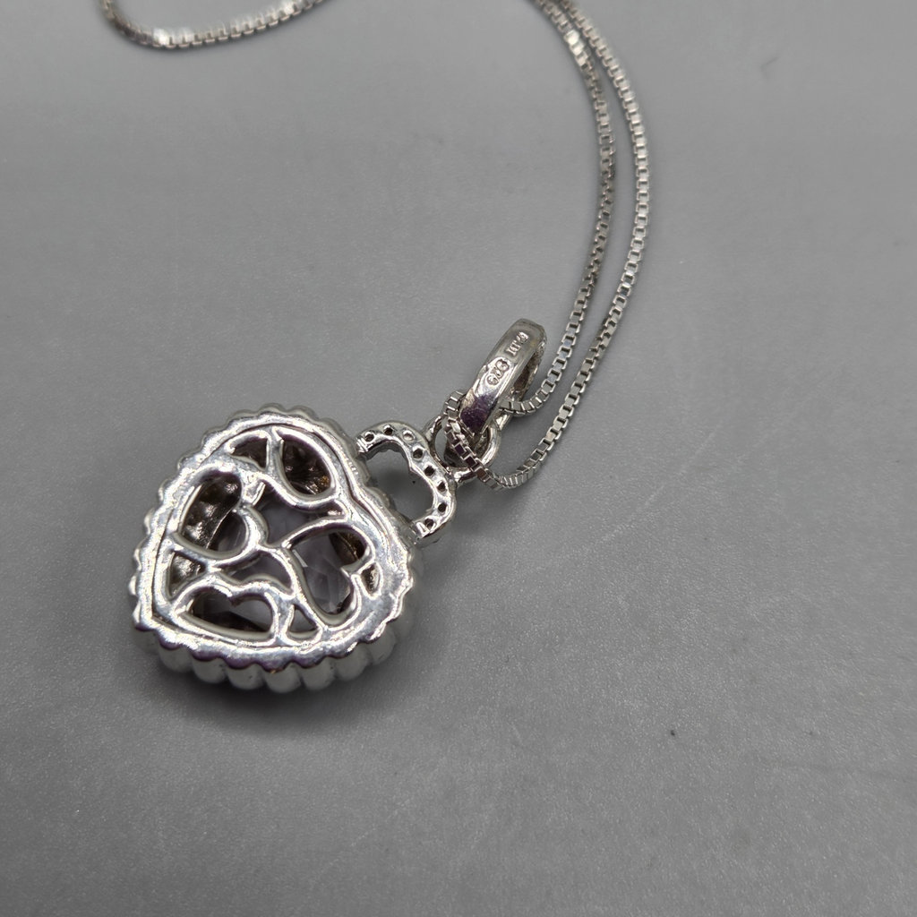 Sterling Silver Heart Pendant on Silver Chain - image 3 of 7