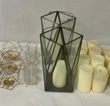 Copper And Brass Toned Candle Holders And Candles - thumbnail 1 of 8