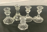 Clear Glass Taper Candle Holders And Candles - thumbnail 4 of 7