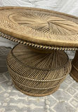 Vintage Boho Rattan Table And 2 Chairs - thumbnail 3 of 7