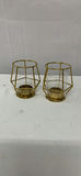 Gold Toned Metal And Glass Votive Holders - thumbnail 4 of 8
