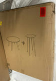 6 White Plastic Bird Nest Chairs, NEW! And 5 Black Metal Tables, NEW! - thumbnail 6 of 6