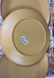 Wicker picnic baskets with blue floral and yellow dinnerware, glassware, and linens - thumbnail 3 of 12