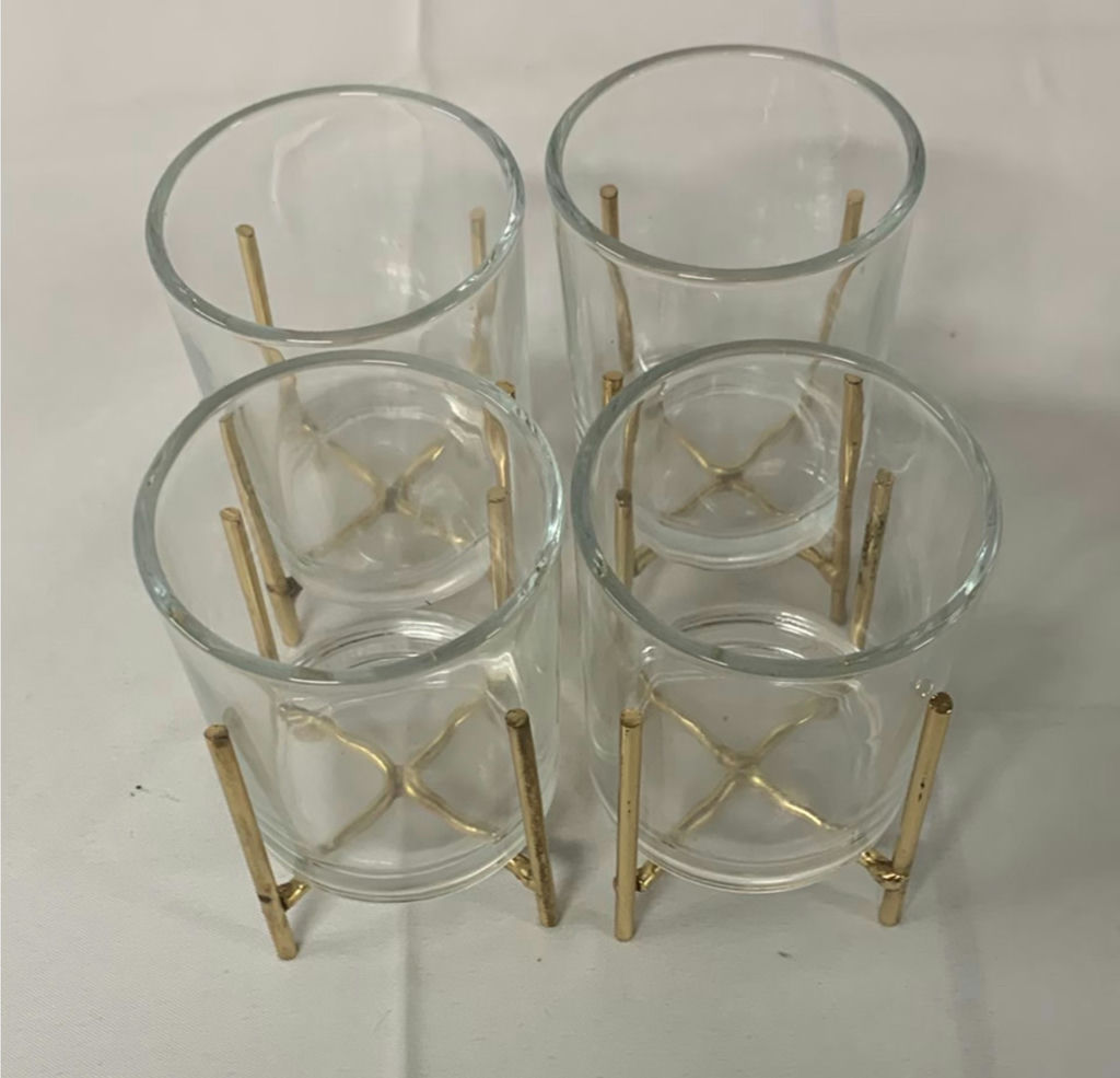 Copper And Brass Toned Candle Holders And Candles - image 5 of 8