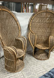 Two Vintage Bohemian Rattan Peacock Chairs - thumbnail 1 of 9