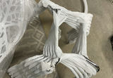 6 White Plastic Bird Nest Chairs, NEW! And 5 Black Metal Tables, NEW! - thumbnail 3 of 6