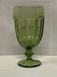 Green Glass Stemmed Goblets - thumbnail 2 of 4