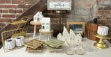 White Ceramic House Village and Decorative Tableware - thumbnail 1 of 5