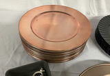 Copper and Black Charger Plates with Ornate Gold Placemats and Napkin Accessories - thumbnail 3 of 9