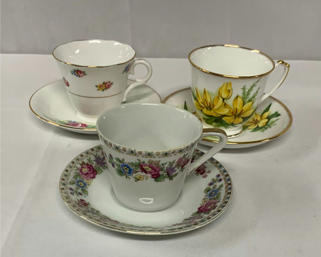 Porcelain Cake Plate And Teacups - image 9 of 17