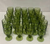 Green Glass Stemmed Goblets - thumbnail 1 of 4