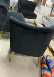 MCM Inspired, Black Velour Settee And Two Matching armless Chairs - thumbnail 3 of 8