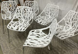 6 White Plastic Bird Nest Chairs - thumbnail 1 of 4