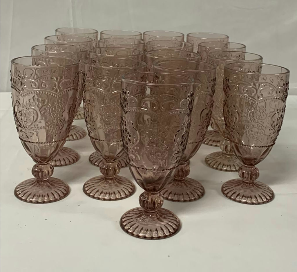 Vintage Pink Tinted Glass Goblets and Tumblers Set - image 4 of 8