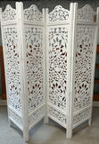 White Wood Intricate Cut Room Divider - thumbnail 1 of 5