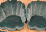 4 MCM Inspired,Teal Velour Clam Shell Arm Chairs - thumbnail 3 of 4