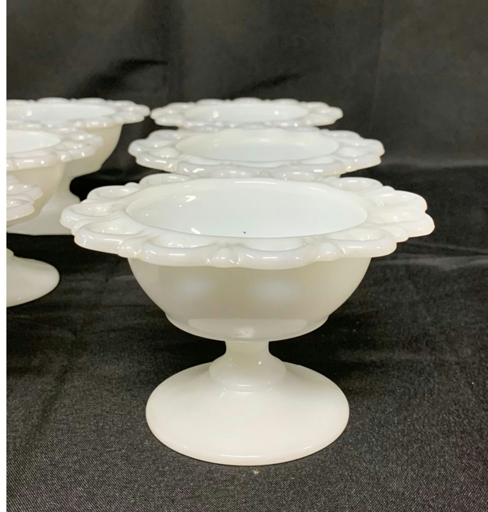 Milk Glass Cake And Ice Cream Set - image 3 of 4
