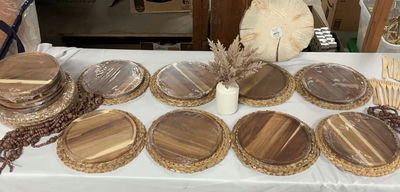 Natural Wood Table Settings - Image 1 of 6