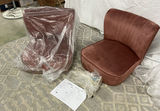 2 Dusty Rose velour armless Chairs, NEW in Box - thumbnail 1 of 5