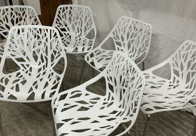 6 More White Plastic Bird Nest Chairs - Image 1 of 3