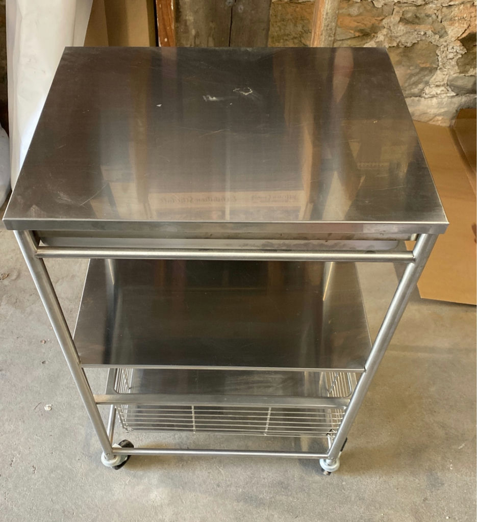 Stainless Steel Kitchen Rolling Cart - image 1 of 4