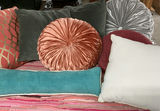 Woven Rug And Throw Pillows, Apricots, Greys, Turquoise - thumbnail 4 of 8