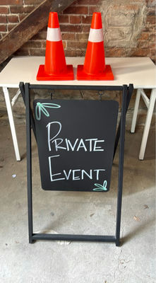 Traffic cones and Private Event chalkboard sign - Image 1 of 4