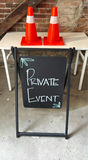 Traffic cones and Private Event chalkboard sign - thumbnail 1 of 4