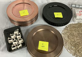 Copper and Black Charger Plates with Ornate Gold Placemats and Napkin Accessories - thumbnail 8 of 9
